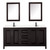 Wyndham WCV252572DEBC2UNSMED Daria 72 Inch Double Bathroom Vanity in Dark Espresso, Carrara Cultured Marble Countertop, Undermount Square Sinks, Matte Black Trim, Medicine Cabinets