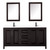 Wyndham WCV252572DEBWCUNSMED Daria 72 Inch Double Bathroom Vanity in Dark Espresso, White Cultured Marble Countertop, Undermount Square Sinks, Matte Black Trim, Medicine Cabinets