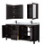 Wyndham WCV252572DEBCMUNSMED Daria 72 Inch Double Bathroom Vanity in Dark Espresso, White Carrara Marble Countertop, Undermount Square Sinks, Matte Black Trim, Medicine Cabinets
