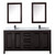 Wyndham WCV252572DEBCMUNSMED Daria 72 Inch Double Bathroom Vanity in Dark Espresso, White Carrara Marble Countertop, Undermount Square Sinks, Matte Black Trim, Medicine Cabinets