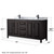 Wyndham WCV252572DEBCMUNSMED Daria 72 Inch Double Bathroom Vanity in Dark Espresso, White Carrara Marble Countertop, Undermount Square Sinks, Matte Black Trim, Medicine Cabinets