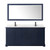 Wyndham WCV232372DBBC2UNSM70 Avery 72 Inch Double Bathroom Vanity in Dark Blue, Carrara Cultured Marble Countertop, Undermount Square Sinks, Matte Black Trim, 70 Inch Mirror