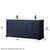 Wyndham WCV232372DBBWCUNSM70 Avery 72 Inch Double Bathroom Vanity in Dark Blue, White Cultured Marble Countertop, Undermount Square Sinks, Matte Black Trim, 70 Inch Mirror