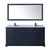 Wyndham WCV232372DBBCMUNSM70 Avery 72 Inch Double Bathroom Vanity in Dark Blue, White Carrara Marble Countertop, Undermount Square Sinks, Matte Black Trim, 70 Inch Mirror
