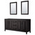 Wyndham WCV252572DEBCXSXXM24 Daria 72 Inch Double Bathroom Vanity in Dark Espresso, No Countertop, No Sink, Matte Black Trim, 24 Inch Mirrors
