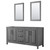 Wyndham WCV252572DGBCXSXXM24 Daria 72 Inch Double Bathroom Vanity in Dark Gray, No Countertop, No Sink, Matte Black Trim, 24 Inch Mirrors