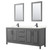 Wyndham WCV252580DGBC2UNSM24 Daria 80 Inch Double Bathroom Vanity in Dark Gray, Carrara Cultured Marble Countertop, Undermount Square Sinks, Matte Black Trim, 24 Inch Mirrors