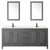 Wyndham WCV252580DGBC2UNSM24 Daria 80 Inch Double Bathroom Vanity in Dark Gray, Carrara Cultured Marble Countertop, Undermount Square Sinks, Matte Black Trim, 24 Inch Mirrors