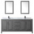 Wyndham WCV252580DGBCMUNSM24 Daria 80 Inch Double Bathroom Vanity in Dark Gray, White Carrara Marble Countertop, Undermount Square Sinks, Matte Black Trim, 24 Inch Mirrors