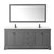 Wyndham WCV232380DGBC2UNSM70 Avery 80 Inch Double Bathroom Vanity in Dark Gray, Carrara Cultured Marble Countertop, Undermount Square Sinks, Matte Black Trim, 70 Inch Mirror