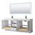 Wyndham WCV232380DWBC2UNSM70 Avery 80 Inch Double Bathroom Vanity in White, Carrara Cultured Marble Countertop, Undermount Square Sinks, Matte Black Trim, 70 Inch Mirror