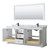 Wyndham WCV232380DWBCMUNSM70 Avery 80 Inch Double Bathroom Vanity in White, White Carrara Marble Countertop, Undermount Square Sinks, Matte Black Trim, 70 Inch Mirror