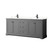 Wyndham WCV232380DGBC2UNSMXX Avery 80 Inch Double Bathroom Vanity in Dark Gray, Carrara Cultured Marble Countertop, Undermount Square Sinks, Matte Black Trim