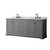 Wyndham WCV232380DGBCMUNOMXX Avery 80 Inch Double Bathroom Vanity in Dark Gray, White Carrara Marble Countertop, Undermount Oval Sinks, Matte Black Trim