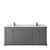 Wyndham WCV232380DGBCMUNSMXX Avery 80 Inch Double Bathroom Vanity in Dark Gray, White Carrara Marble Countertop, Undermount Square Sinks, Matte Black Trim