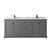 Wyndham WCV232380DGBCMUNSMXX Avery 80 Inch Double Bathroom Vanity in Dark Gray, White Carrara Marble Countertop, Undermount Square Sinks, Matte Black Trim