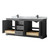 Wyndham WCV232380DGBCMUNSMXX Avery 80 Inch Double Bathroom Vanity in Dark Gray, White Carrara Marble Countertop, Undermount Square Sinks, Matte Black Trim