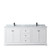 Wyndham WCV232380DWBCMUNSMXX Avery 80 Inch Double Bathroom Vanity in White, White Carrara Marble Countertop, Undermount Square Sinks, Matte Black Trim