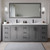 Wyndham WCF292984DGBWCUNSM70 Miranda 84 Inch Double Bathroom Vanity in Dark Gray, White Cultured Marble Countertop, Undermount Square Sinks, Matte Black Trim, 70 Inch Mirror