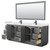 Wyndham WCF292984DGBWCUNSM70 Miranda 84 Inch Double Bathroom Vanity in Dark Gray, White Cultured Marble Countertop, Undermount Square Sinks, Matte Black Trim, 70 Inch Mirror