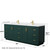 Wyndham WCF292984DGDWCUNSM70 Miranda 84 Inch Double Bathroom Vanity in Green, White Cultured Marble Countertop, Undermount Square Sinks, Brushed Gold Trim, 70 Inch Mirror