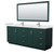 Wyndham WCF292984DGEWCUNSM70 Miranda 84 Inch Double Bathroom Vanity in Green, White Cultured Marble Countertop, Undermount Square Sinks, Brushed Nickel Trim, 70 Inch Mirror