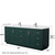 Wyndham WCF292984DGEWCUNSM70 Miranda 84 Inch Double Bathroom Vanity in Green, White Cultured Marble Countertop, Undermount Square Sinks, Brushed Nickel Trim, 70 Inch Mirror