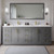 Wyndham WCF292984DGGWCUNSM70 Miranda 84 Inch Double Bathroom Vanity in Dark Gray, White Cultured Marble Countertop, Undermount Square Sinks, Brushed Gold Trim, 70 Inch Mirror