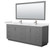 Wyndham WCF292984DKGWCUNSM70 Miranda 84 Inch Double Bathroom Vanity in Dark Gray, White Cultured Marble Countertop, Undermount Square Sinks, Brushed Nickel Trim, 70 Inch Mirror