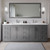 Wyndham WCF292984DKGWCUNSM70 Miranda 84 Inch Double Bathroom Vanity in Dark Gray, White Cultured Marble Countertop, Undermount Square Sinks, Brushed Nickel Trim, 70 Inch Mirror