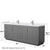 Wyndham WCF292984DKGWCUNSM70 Miranda 84 Inch Double Bathroom Vanity in Dark Gray, White Cultured Marble Countertop, Undermount Square Sinks, Brushed Nickel Trim, 70 Inch Mirror