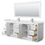 Wyndham WCF292984DWHWCUNSM70 Miranda 84 Inch Double Bathroom Vanity in White, White Cultured Marble Countertop, Undermount Square Sinks, Brushed Nickel Trim, 70 Inch Mirror