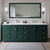 Wyndham WCF292984DGDWCUNSMXX Miranda 84 Inch Double Bathroom Vanity in Green, White Cultured Marble Countertop, Undermount Square Sinks, Brushed Gold Trim
