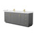 Wyndham WCF292984DGGWCUNSMXX Miranda 84 Inch Double Bathroom Vanity in Dark Gray, White Cultured Marble Countertop, Undermount Square Sinks, Brushed Gold Trim