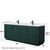 Wyndham WCF292984DGKWCUNSMXX Miranda 84 Inch Double Bathroom Vanity in Green, White Cultured Marble Countertop, Undermount Square Sinks, Matte Black Trim