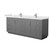 Wyndham WCF292984DKGWCUNSMXX Miranda 84 Inch Double Bathroom Vanity in Dark Gray, White Cultured Marble Countertop, Undermount Square Sinks, Brushed Nickel Trim