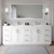 Wyndham WCF292984DWGWCUNSMXX Miranda 84 Inch Double Bathroom Vanity in White, White Cultured Marble Countertop, Undermount Square Sinks, Brushed Gold Trim