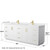 Wyndham WCF292984DWGWCUNSMXX Miranda 84 Inch Double Bathroom Vanity in White, White Cultured Marble Countertop, Undermount Square Sinks, Brushed Gold Trim