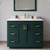 Wyndham WCF292942SGDWCUNSM34 Miranda 42 Inch Single Bathroom Vanity in Green, White Cultured Marble Countertop, Undermount Square Sink, Brushed Gold Trim, 34 Inch Mirror