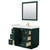 Wyndham WCF292942SGDWCUNSM34 Miranda 42 Inch Single Bathroom Vanity in Green, White Cultured Marble Countertop, Undermount Square Sink, Brushed Gold Trim, 34 Inch Mirror