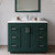 Wyndham WCF292942SGEWCUNSM34 Miranda 42 Inch Single Bathroom Vanity in Green, White Cultured Marble Countertop, Undermount Square Sink, Brushed Nickel Trim, 34 Inch Mirror