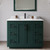 Wyndham WCF292942SGKWCUNSM34 Miranda 42 Inch Single Bathroom Vanity in Green, White Cultured Marble Countertop, Undermount Square Sink, Matte Black Trim, 34 Inch Mirror