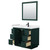 Wyndham WCF292942SGKWCUNSM34 Miranda 42 Inch Single Bathroom Vanity in Green, White Cultured Marble Countertop, Undermount Square Sink, Matte Black Trim, 34 Inch Mirror