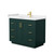Wyndham WCF292942SGDWCUNSMXX Miranda 42 Inch Single Bathroom Vanity in Green, White Cultured Marble Countertop, Undermount Square Sink, Brushed Gold Trim