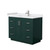Wyndham WCF292942SGEWCUNSMXX Miranda 42 Inch Single Bathroom Vanity in Green, White Cultured Marble Countertop, Undermount Square Sink, Brushed Nickel Trim