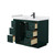 Wyndham WCF292942SGKWCUNSMXX Miranda 42 Inch Single Bathroom Vanity in Green, White Cultured Marble Countertop, Undermount Square Sink, Matte Black Trim