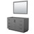 Wyndham WCF292954SGBCXSXXM46 Miranda 54 Inch Single Bathroom Vanity in Dark Gray, No Countertop, No Sink, Matte Black Trim, 46 Inch Mirror