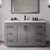 Wyndham WCF292954SGBC2UNSM46 Miranda 54 Inch Single Bathroom Vanity in Dark Gray, Carrara Cultured Marble Countertop, Undermount Square Sink, Matte Black Trim, 46 Inch Mirror