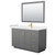 Wyndham WCF292954SGGC2UNSM46 Miranda 54 Inch Single Bathroom Vanity in Dark Gray, Carrara Cultured Marble Countertop, Undermount Square Sink, Brushed Gold Trim, 46 Inch Mirror