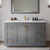 Wyndham WCF292954SGGC2UNSM46 Miranda 54 Inch Single Bathroom Vanity in Dark Gray, Carrara Cultured Marble Countertop, Undermount Square Sink, Brushed Gold Trim, 46 Inch Mirror